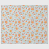 Niedliche Vintage Blume Schmetterlingsmuster Geschenkpapier (Flach)