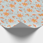 Niedliche Vintage Blume Schmetterlingsmuster Geschenkpapier (Ecke)