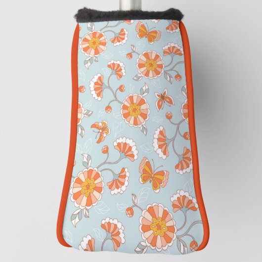 Niedliche Vintage Blume Schmetterlingsmuster Golf Headcover (Rotieren 90)