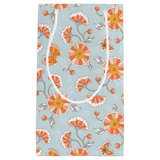 Niedliche Vintage Blume Schmetterlingsmuster Kleine Geschenktüte (Vorderseite)