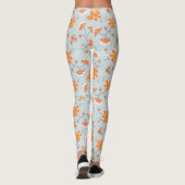 Niedliche Vintage Blume Schmetterlingsmuster Leggings (Rückseite)