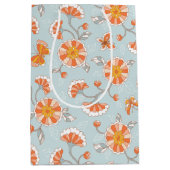Niedliche Vintage Blume Schmetterlingsmuster Mittlere Geschenktüte (Vorderseite)
