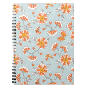 Niedliche Vintage Blume Schmetterlingsmuster Notizblock