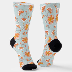 Niedliche Vintage Blume Schmetterlingsmuster Socken