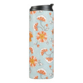 Niedliche Vintage Blume Schmetterlingsmuster Thermosbecher (Nach links gedreht)