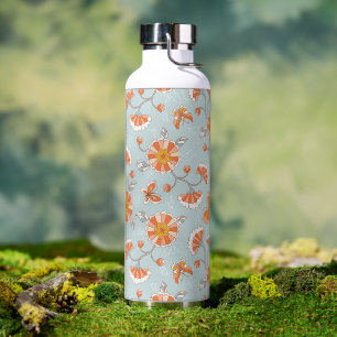 Niedliche Vintage Blume Schmetterlingsmuster Trinkflasche