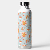 Niedliche Vintage Blume Schmetterlingsmuster Trinkflasche (links)