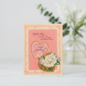Niedliche Vintage Blume Valentine Postkarte (Stehend Vorderseite)