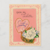 Niedliche Vintage Blume Valentine Postkarte (Vorderseite)