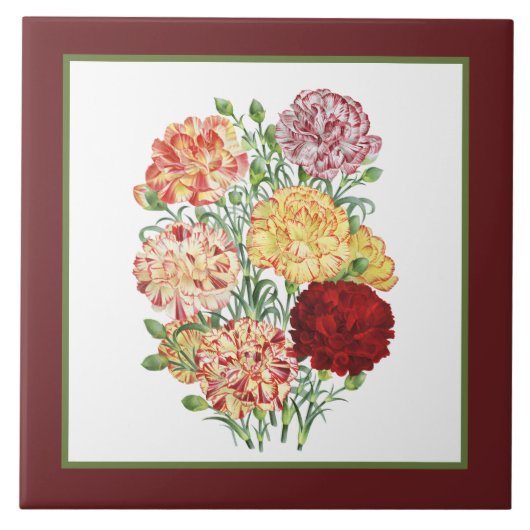 niedliche Vintage Blumendekor Keramik Fliesen (Vorderseite)