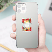 Niedliche Vintage Blumengarten-Skrapbook-Abbildung Aufkleber (Telefon)