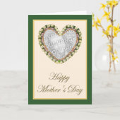 Niedliche Vintage Blumenherz-Foto-Schablone Karte (Gelbe Blume)