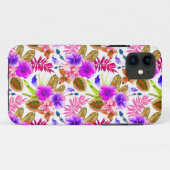 Niedliche Vintage Blumenmuster Case-Mate iPhone Hülle (Rückseite (Horizontal))