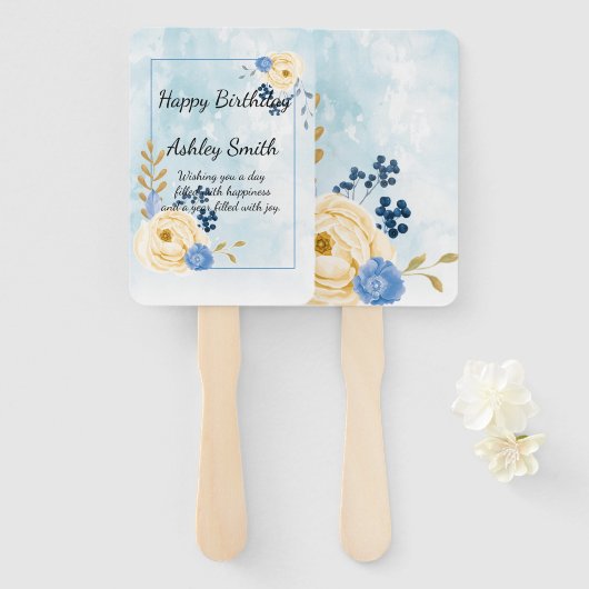 Niedliche Vintage Blütenfarbe Fächer (Vorne und Hinten)