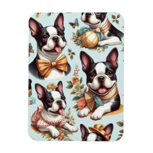Niedliche Vintage Boston Terrier Illustration Magnet
