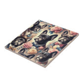 Niedliche Vintage Bulldogmalt Fliese (Seite)