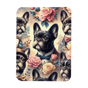 Niedliche Vintage Bulldogmalt Magnet