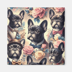 Niedliche Vintage Bulldogmalt Magnet