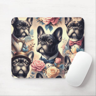 Niedliche Vintage Bulldogmalt Mousepad