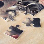 Niedliche Vintage Bulldogmalt Puzzle (Seite)