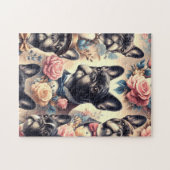 Niedliche Vintage Bulldogmalt Puzzle (Horizontal)