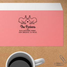 Niedliche Vintage Bunnies Liebe Familienname und A Gummistempel