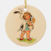 Niedliche Vintage Bunny Girl Keramik Ornament (Vorne)