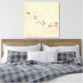 Niedliche Vintage Bunny Themed Jumping Rabbits Art Leinwanddruck (Insitu (Schlafzimmer))