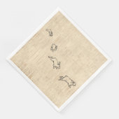 Niedliche Vintage Bunny Themed Jumping Rabbits Art Serviette (Ecke)