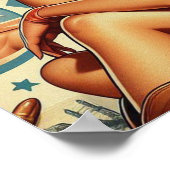Niedliche Vintage Cowgirl Poster (Ecke)