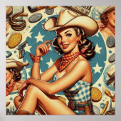 Niedliche Vintage Cowgirl Poster (Vorne)