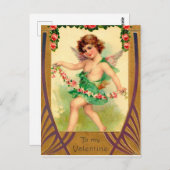 niedliche Vintage cupid Valentine Postkarte (Vorne/Hinten)