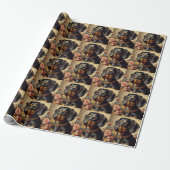 Niedliche Vintage Dackel Malerei Geschenkpapier (Ungerollt)
