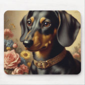 Niedliche Vintage Dackel Malerei Mousepad (Vorne)