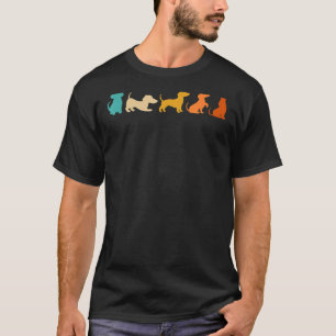 Niedliche Vintage Dackel Silhouette Retro Dog T-Shirt