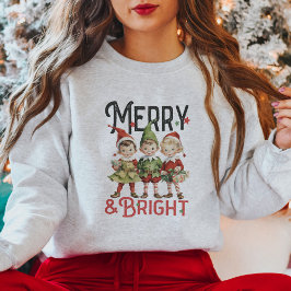 Niedliche Vintage Elfen Weihnachten Sweatshirt