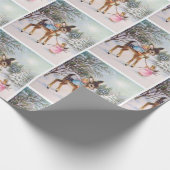 Niedliche Vintage Engel mit Weihnachtskinder Geschenkpapier (Ecke)