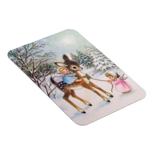 Niedliche Vintage Engel mit Weihnachtskinder Magnet (Rechte Seite)