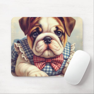 Niedliche Vintage englische Bulldog Art Mousepad
