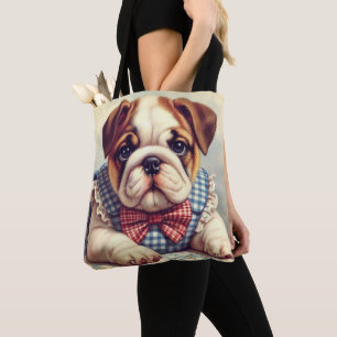 Niedliche Vintage englische Bulldog Art Tasche