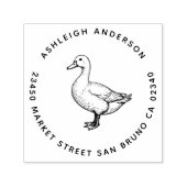 Niedliche Vintage Ente Familienname und Rücksendea Permastempel (Design)