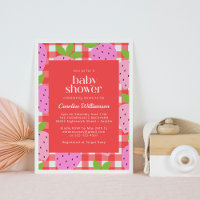 Niedliche Vintage Erdbeere Kariert Babydusche