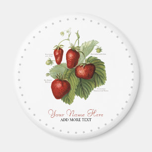 Niedliche Vintage Erdbeersorten Name Magnet