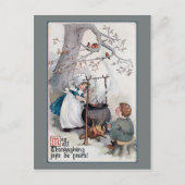 Niedliche Vintage Erntedank Feiertagspostkarte (Vorderseite)