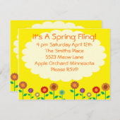 Niedliche Vintage Frühjahrstagung Einladung (Vorne/Hinten)