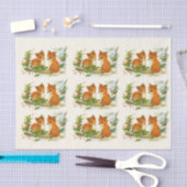 Niedliche Vintage Füchse Retro Weihnachtsmuster Seidenpapier (Handwerk)