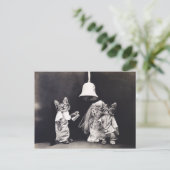 Niedliche Vintage Funny Kitten Couple Wedding Zere Postkarte (Stehend Vorderseite)