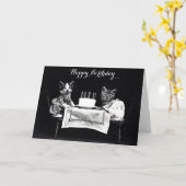 Niedliche Vintage Geburtstagspartei Karte (Gelbe Blume)