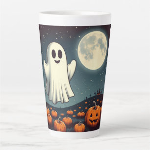 Niedliche, Vintage Geist- und Kürbishalloween Art Milchtasse