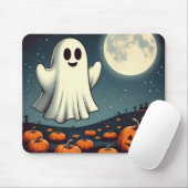 Niedliche, Vintage Geist- und Kürbishalloween Art Mousepad (Mit Mouse)